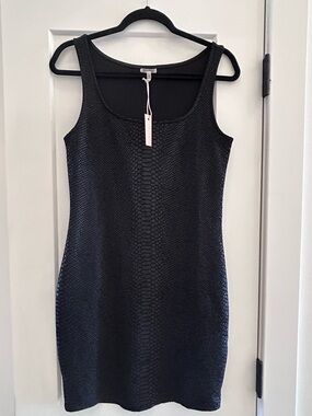 Black Snakeskin Bodycon Dress medium new with tags